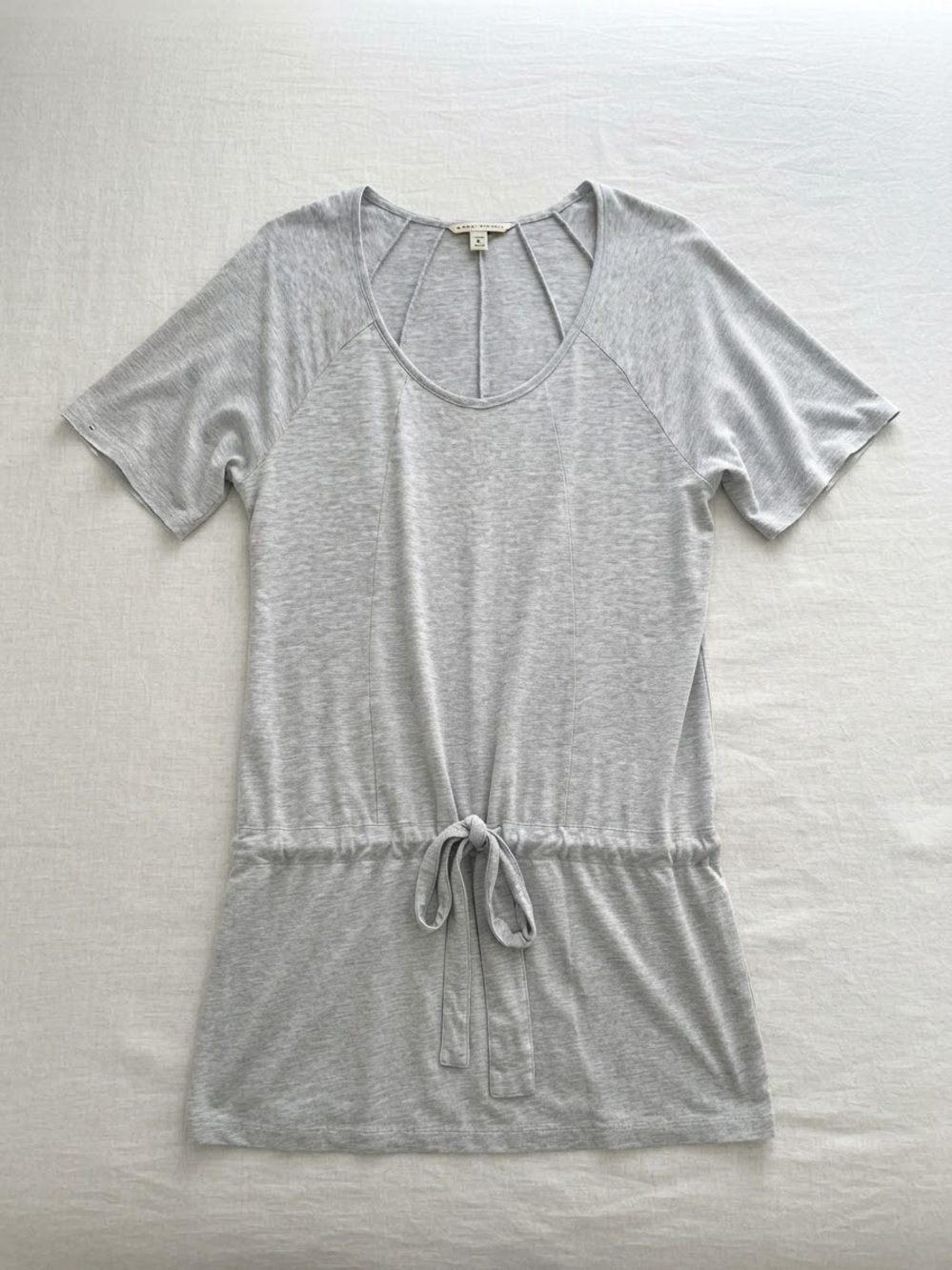 Banana Republic Light Gray Tie-Front Short Sleeve Tunic